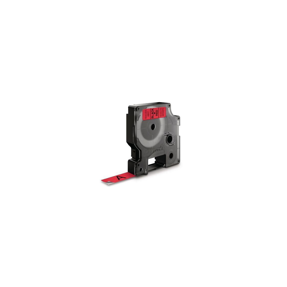 Tape DYMO D1 12mm black on red