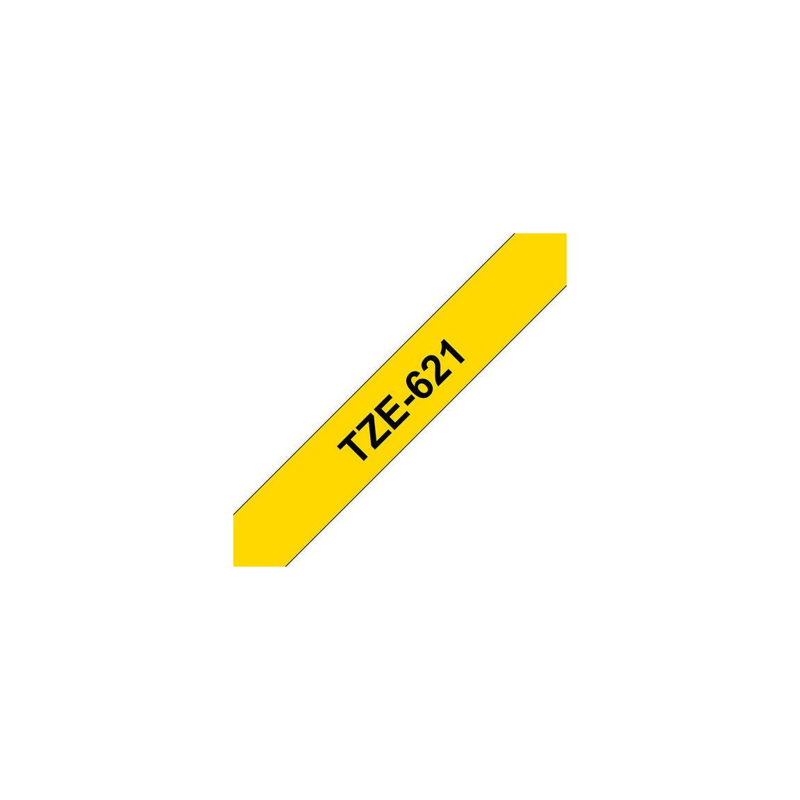 Tape BROTHER TZE621 9mm black on yellow