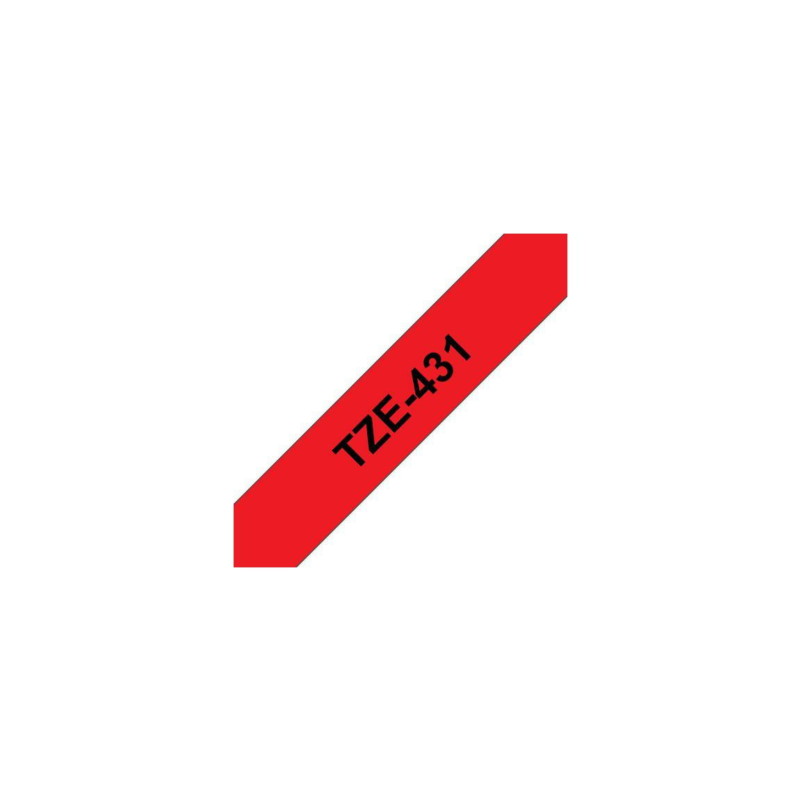 Tape BROTHER TZE431 12mm black on red