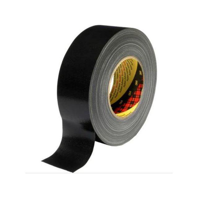 Textile tape, plastic-coated, 25mm x 50m, black.
