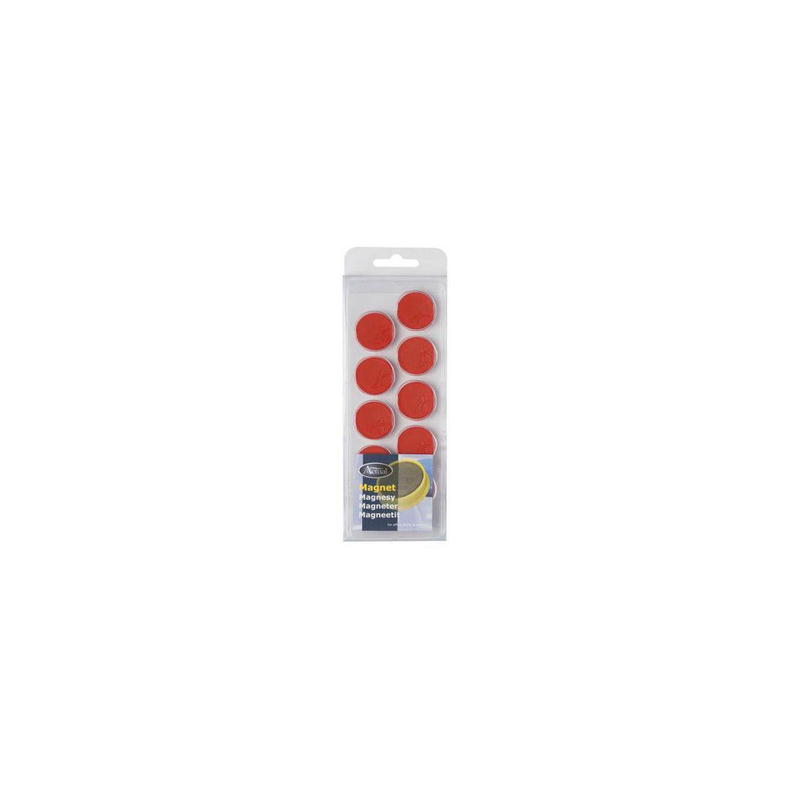 Magnetic buttons ACTUAL 25 mm red 10/pack