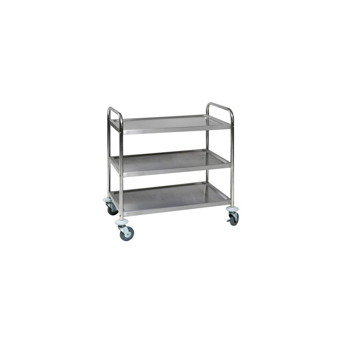 Rolling table 3 shelves stainless steel