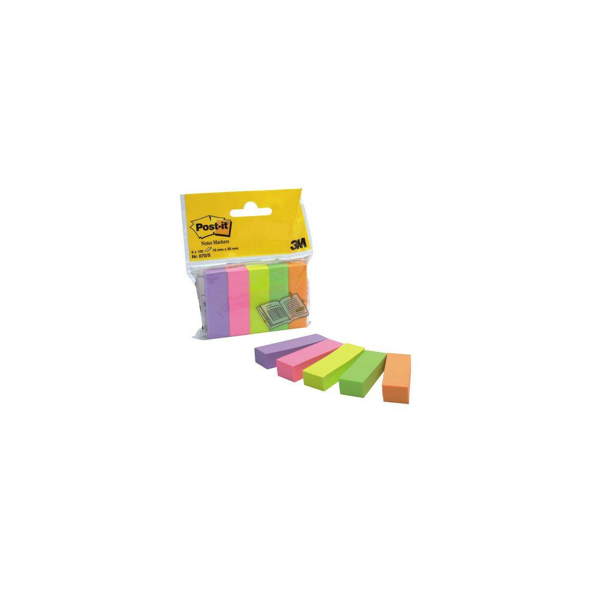 Index POST-IT 15x50mm 5 colours 500/pc
