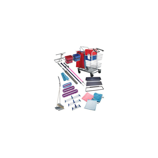 Cleaning trolley incl accessories SILVER