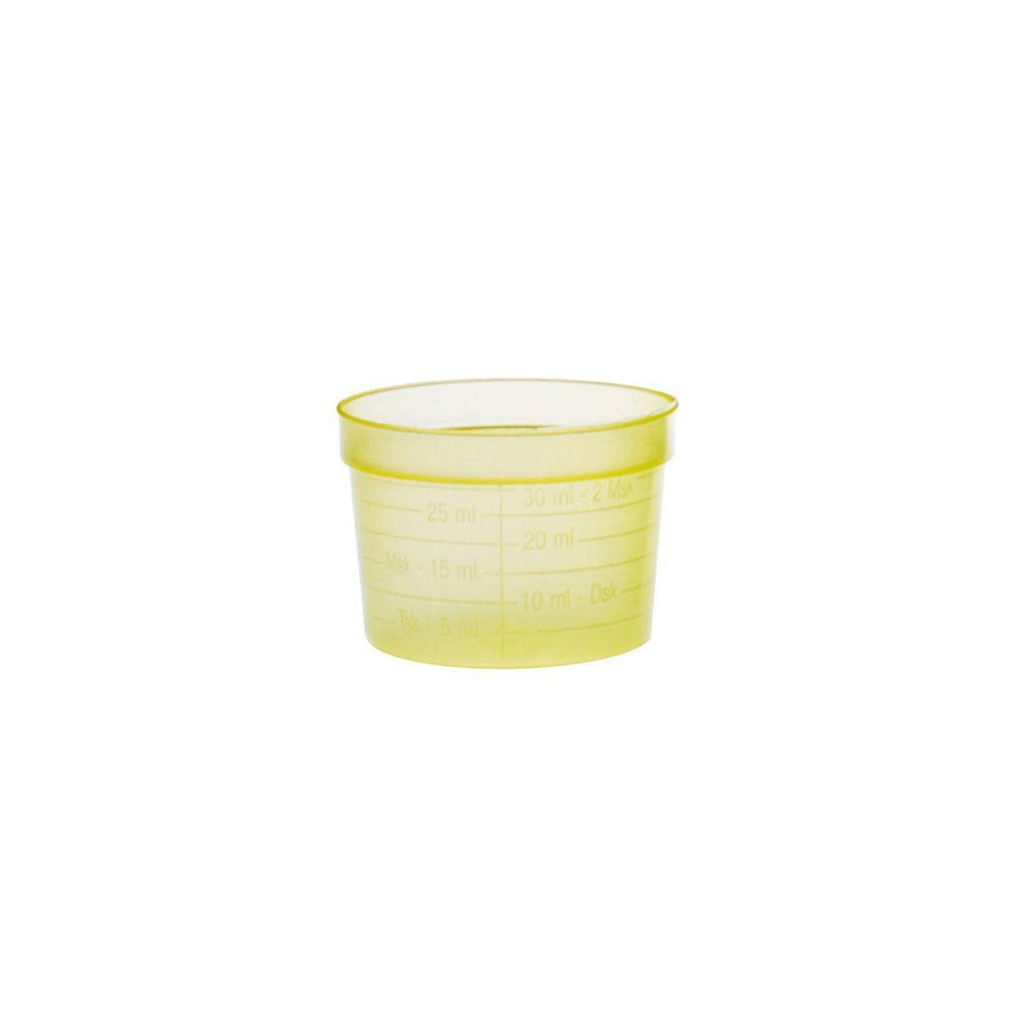 Medicine cup wide yellow lunch 30ml 50/pack