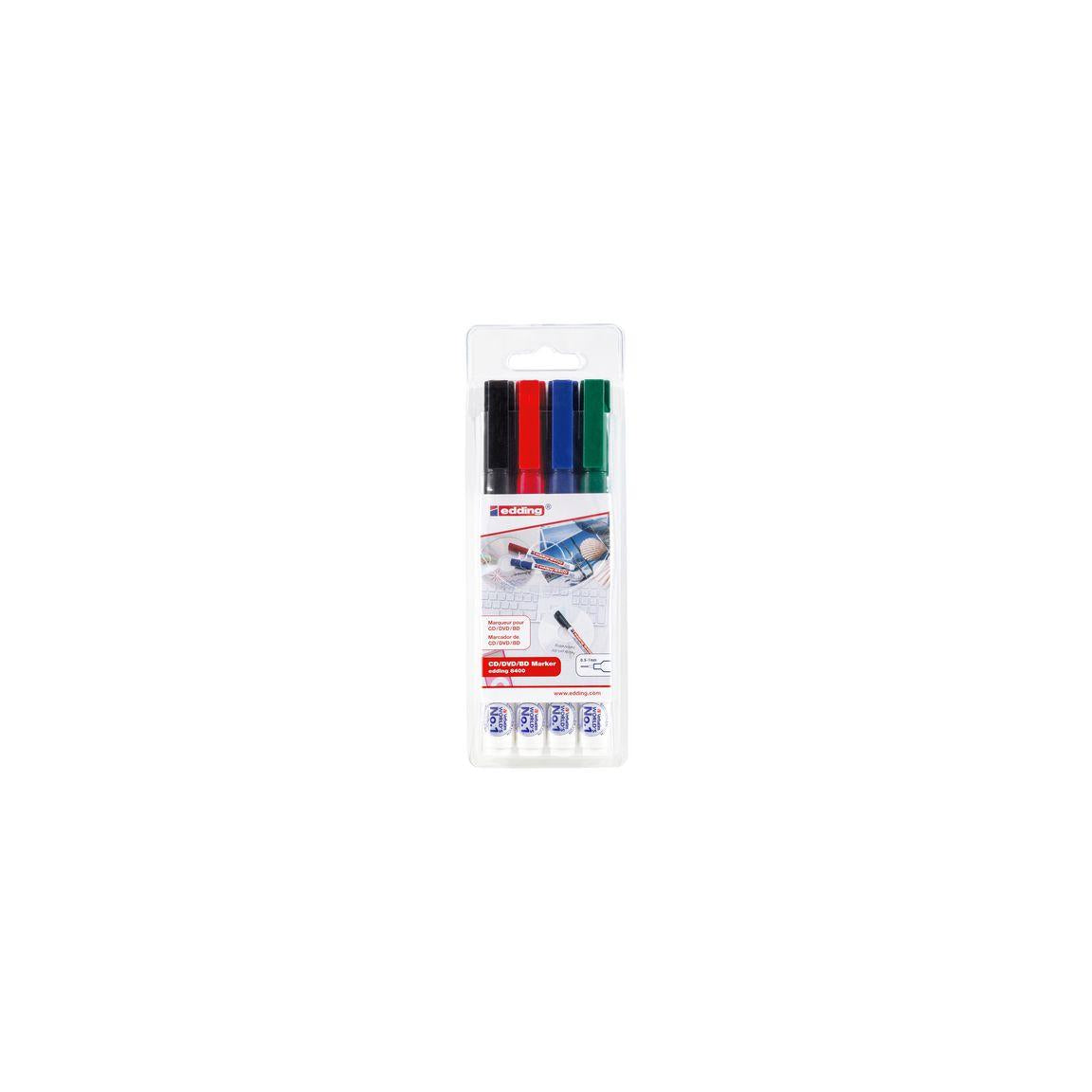 EDDING 8400 CD/DVD marking pen 4 colours/pc