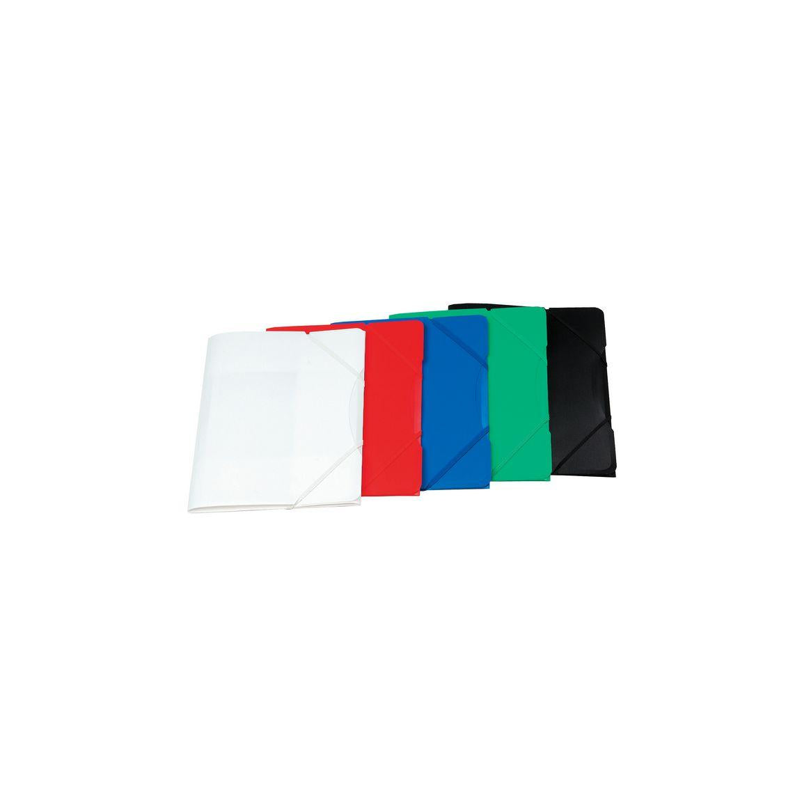 Rubber band folder plastic 3 flap A4 white