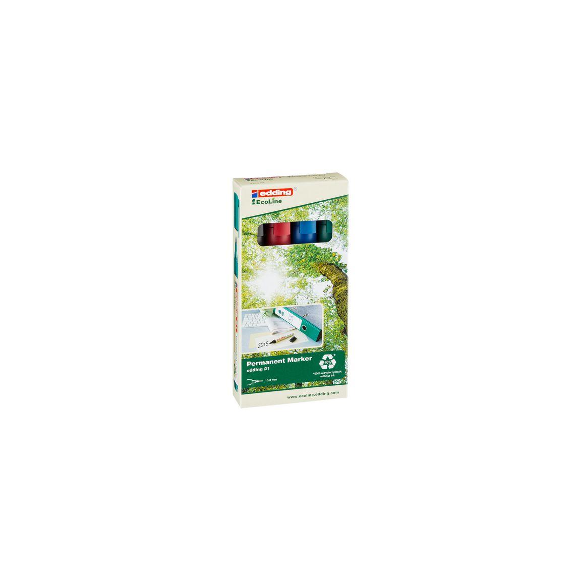 Marking pen EDDING 21 4 colours/pack