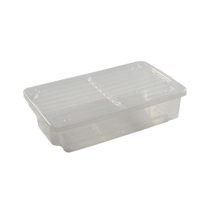 Storage box with wheels and lid 55 L