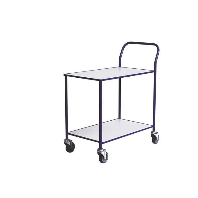 Table trolley 2 shelves blue/white