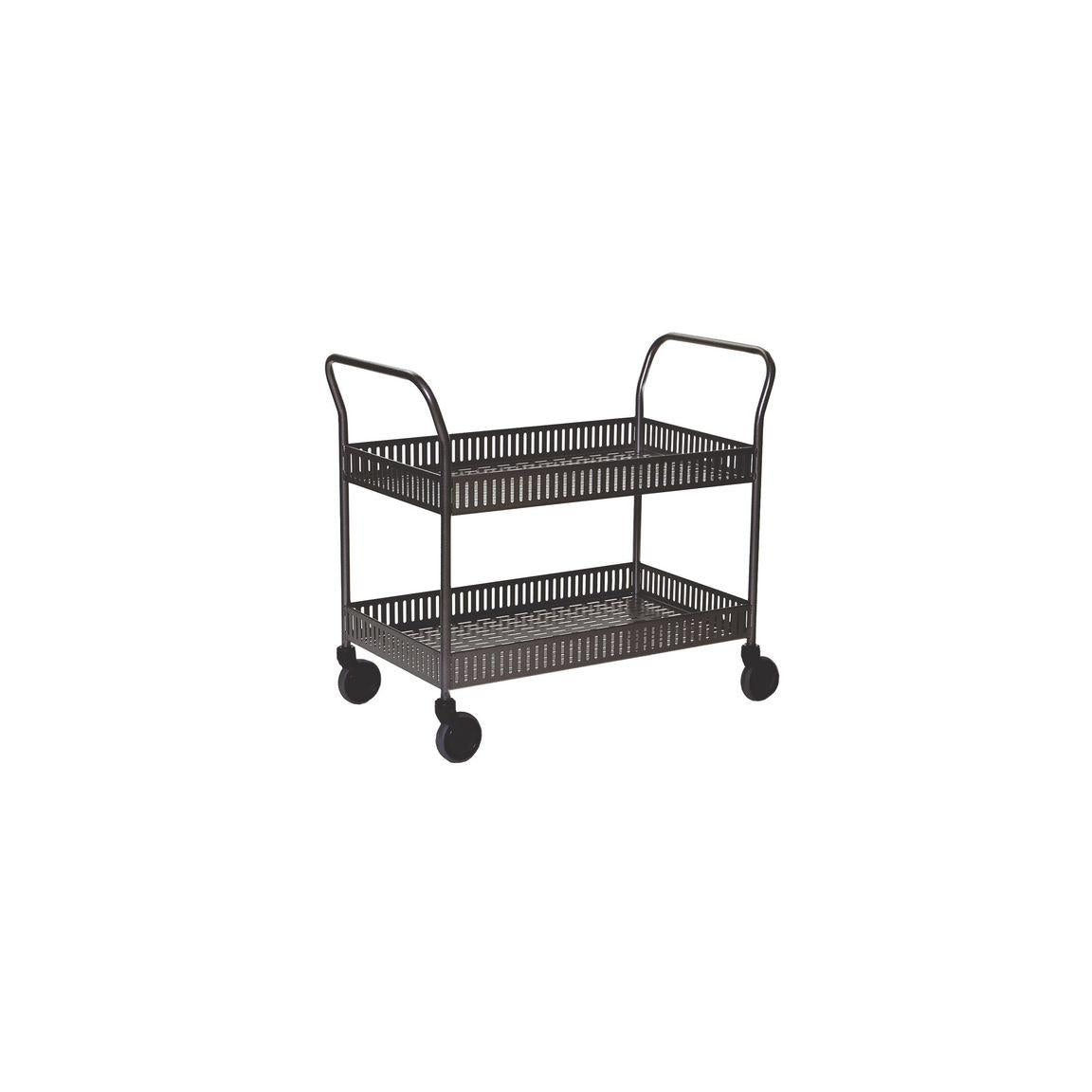 Rolling table 2 basket shelves black