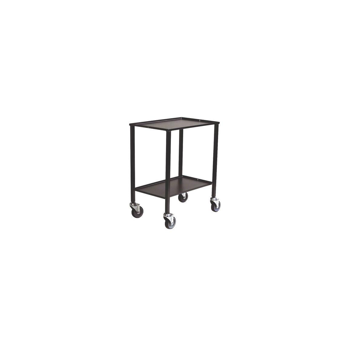 Rolling table 2 shelves anthracite grey