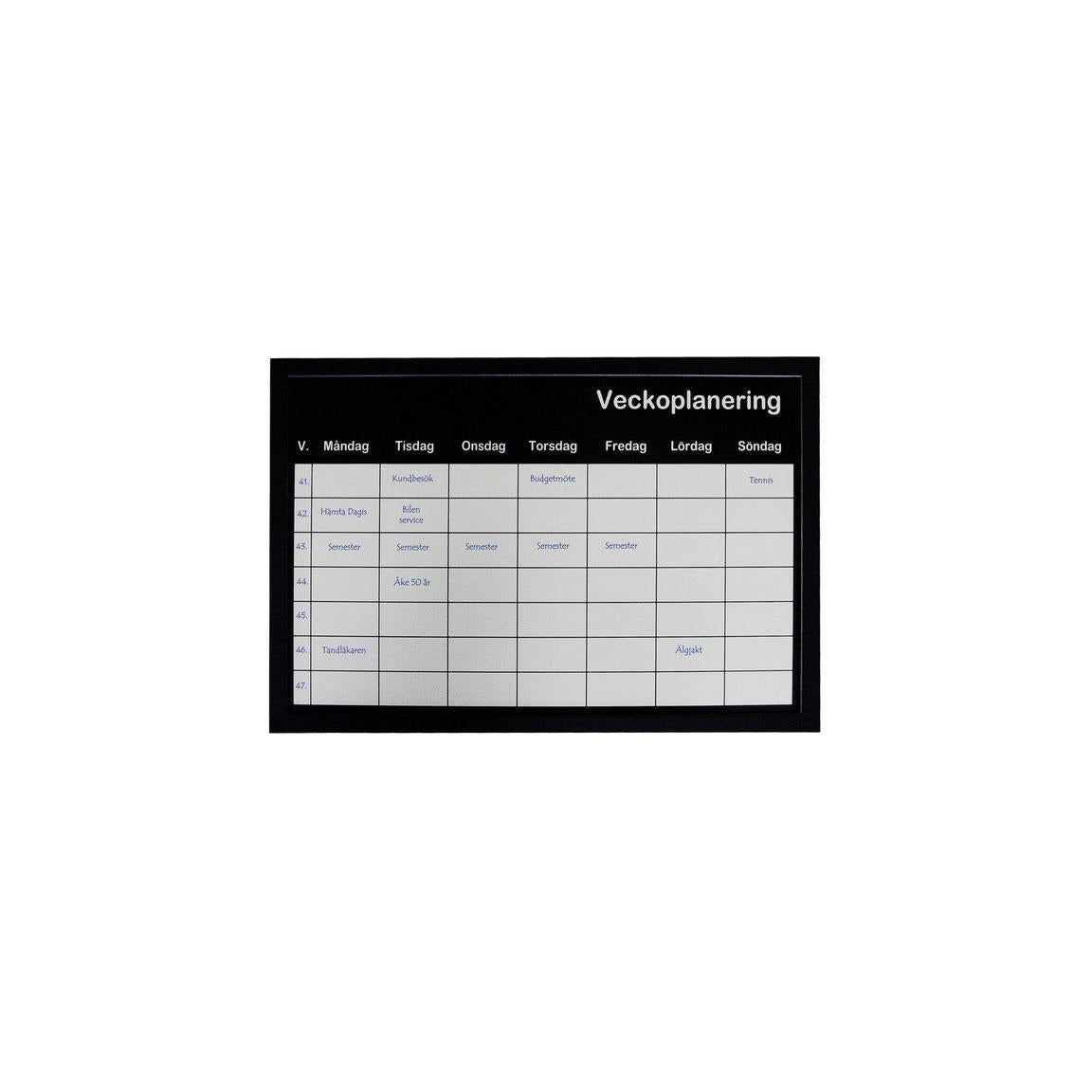 Weekly planning board 60x40cm silver