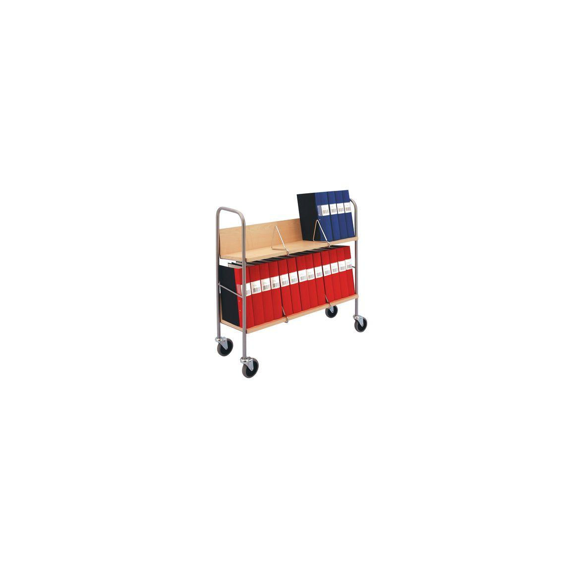 Binder trolley 2 shelves 91x86x34cm birch