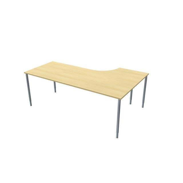 Table left 200x120cm birch laminate/grey