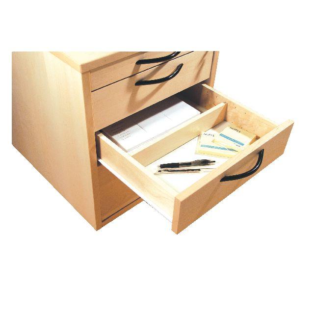 Drawer dividers for desk shelves