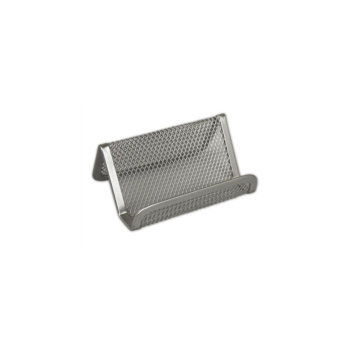 Business card/mobile phone holder silver