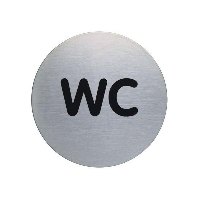WC sign DURABLE 83mm brushed steel