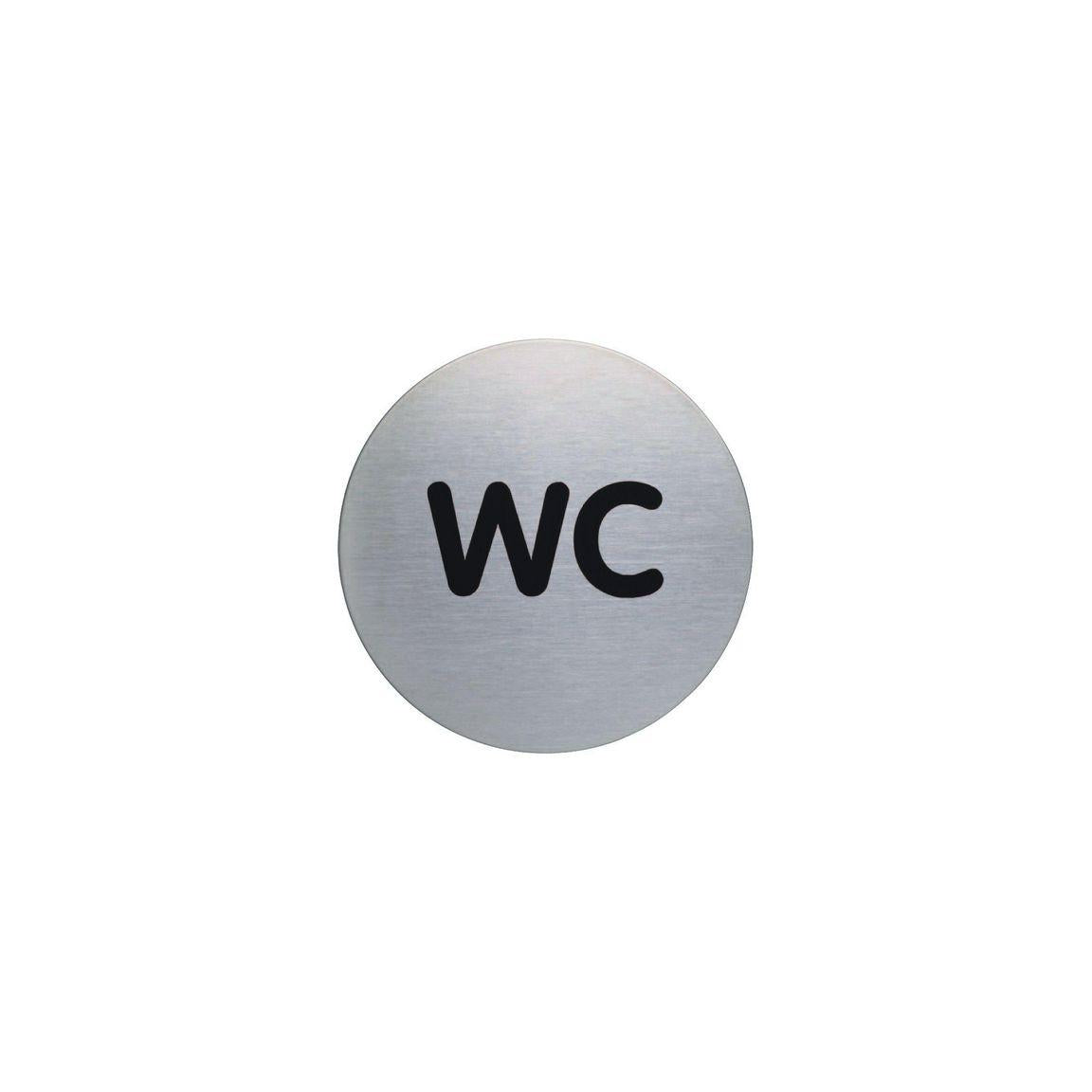 WC sign DURABLE 83mm brushed steel