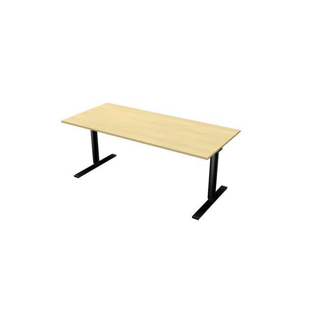 Table El 180x80cm birch laminate/black