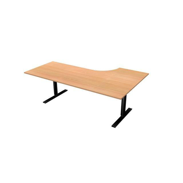 Table El left 200x120cm beech lam/black