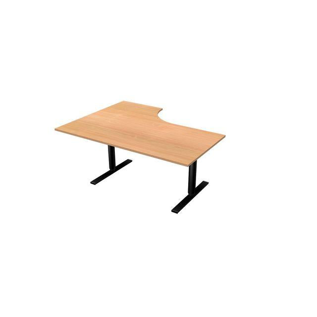 Table El right 160x120cm beech laminate/black