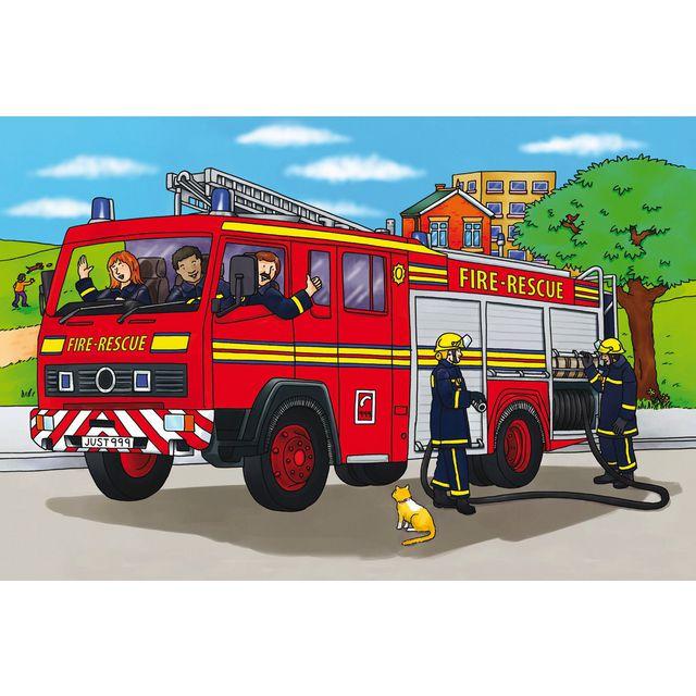 Floor puzzle fire engine 60x40cm