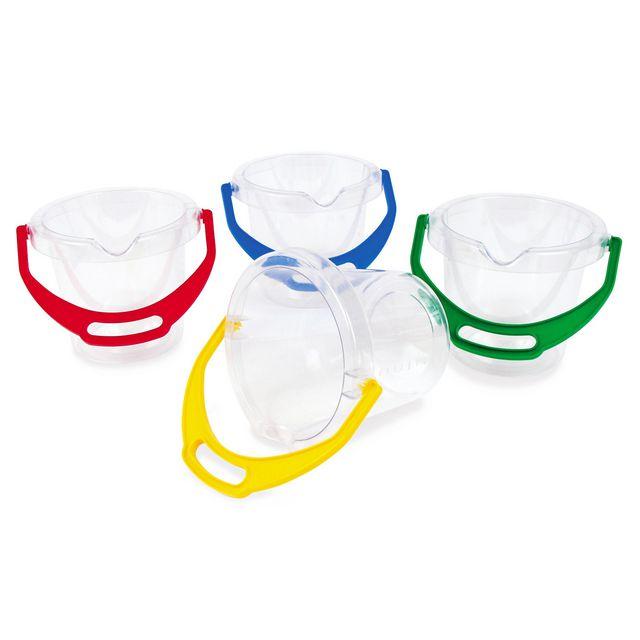 Bucket 1.2 L transparent coloured handles
