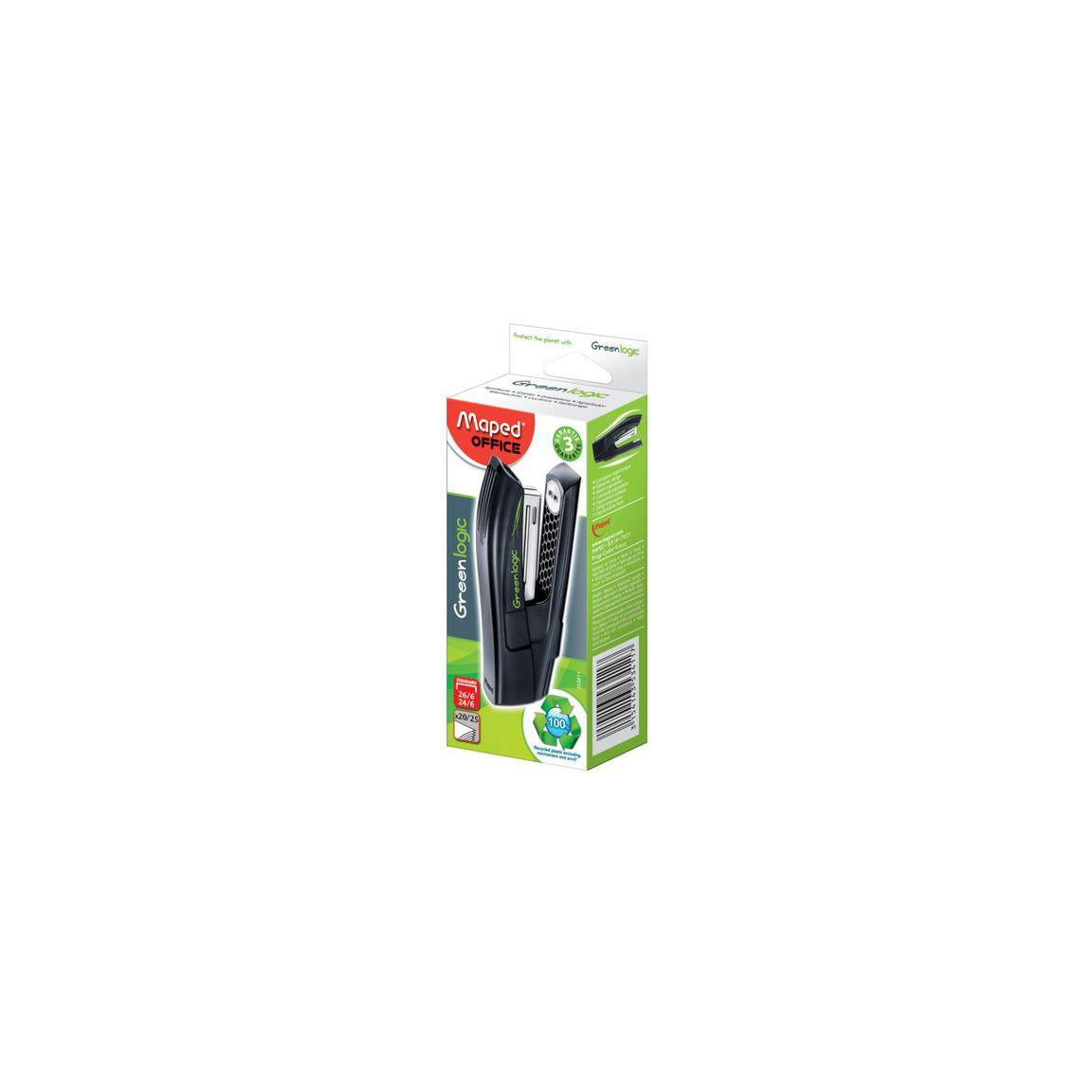 Stapler MAPED Greenlogic half black