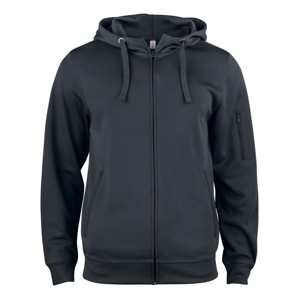 Basic Active Hoody Full Zip - Black - Image 1