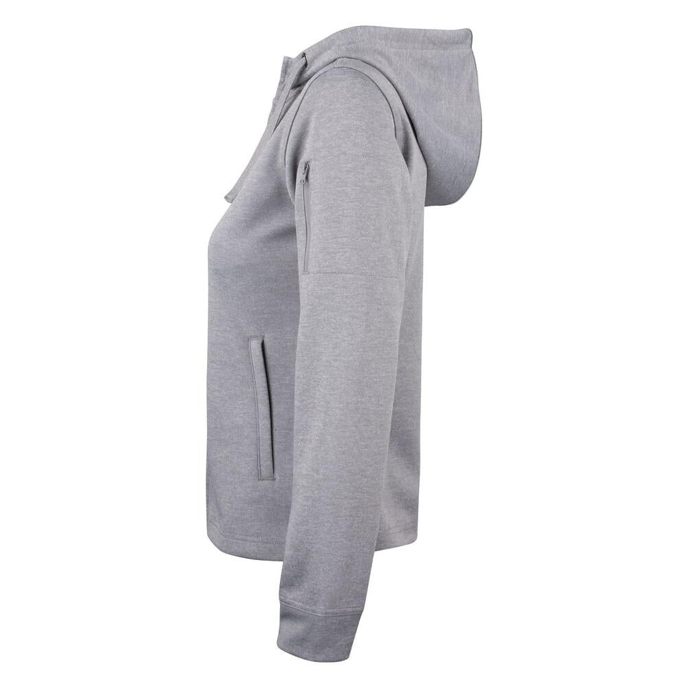 Basic Active Hoody Full Zip Women - Grey Melange - Image 3