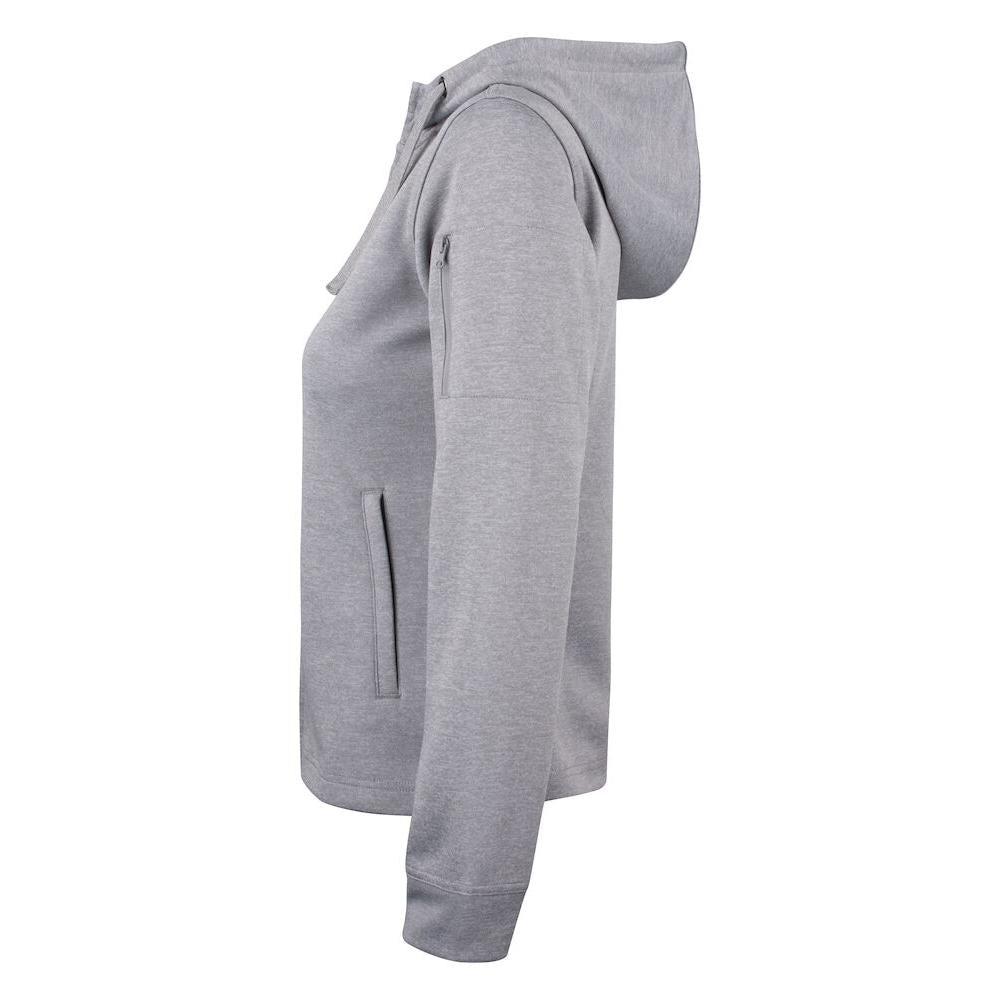 Basic Active Hoody Full Zip Women - Grey melange - Image 3