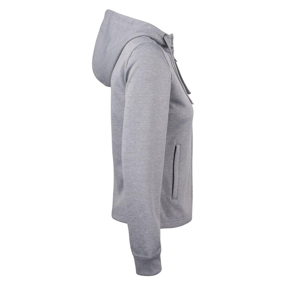 Basic Active Hoody Full Zip Women - Grey Melange - Image 4