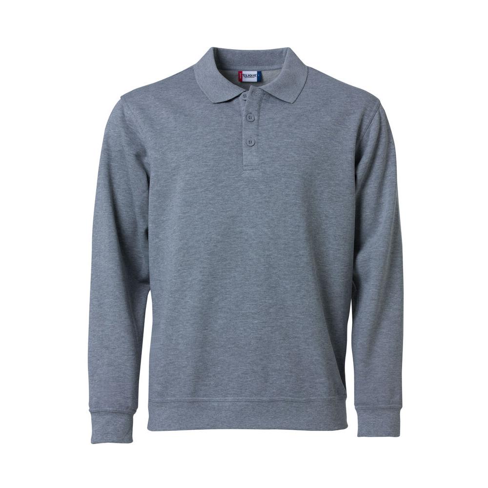 Basic Polo Sweater - Grey melange - Image 1