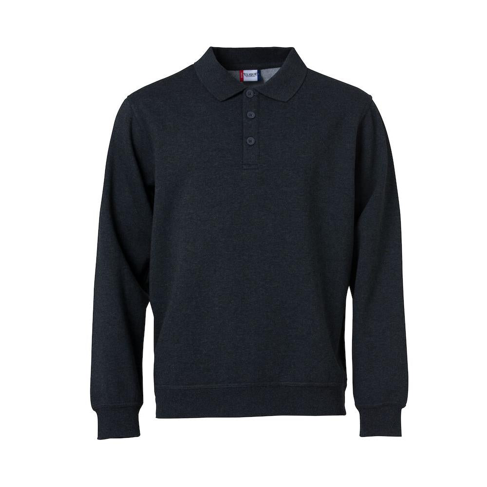 Basic Polo Sweater - Anthracite melange - Image 1