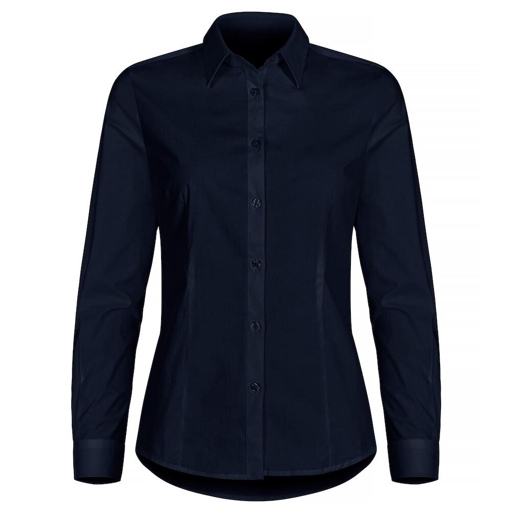 Stretch Shirt L/S Women - Dark Navy - Image 1