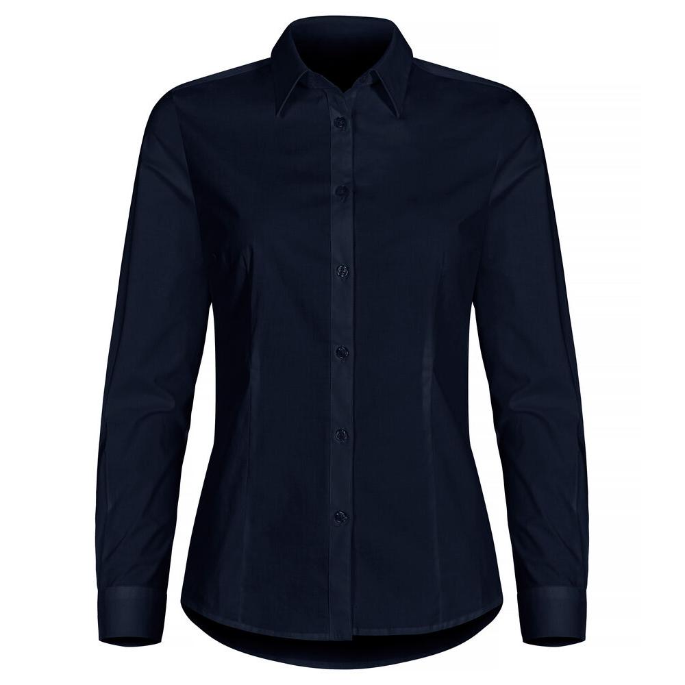 Stretch Shirt L/S Women - Dark Navy - Image 1