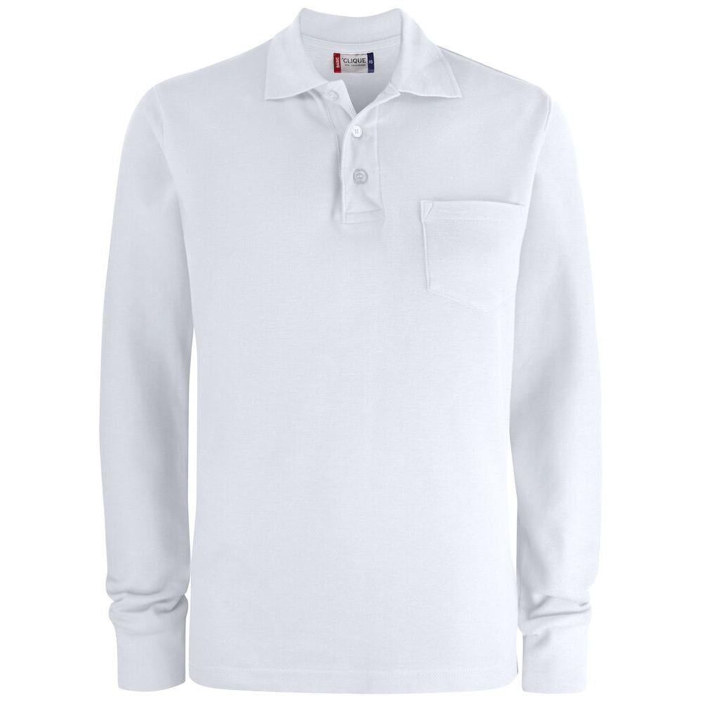 Basic Polo Pocket L/S - White - Image 1