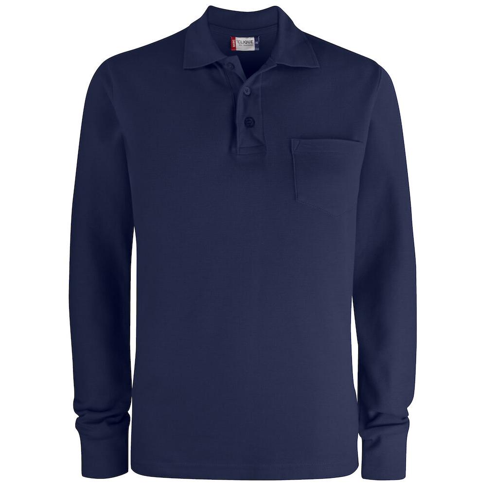 Basic Polo Pocket L/S - Dark navy - Image 1