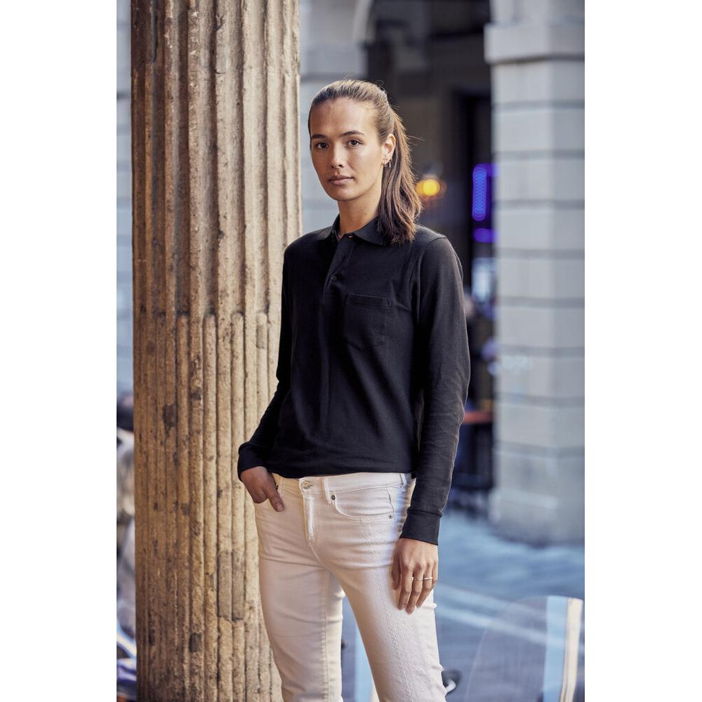 Basic Polo Pocket L/S - Grey Melange - Image 5