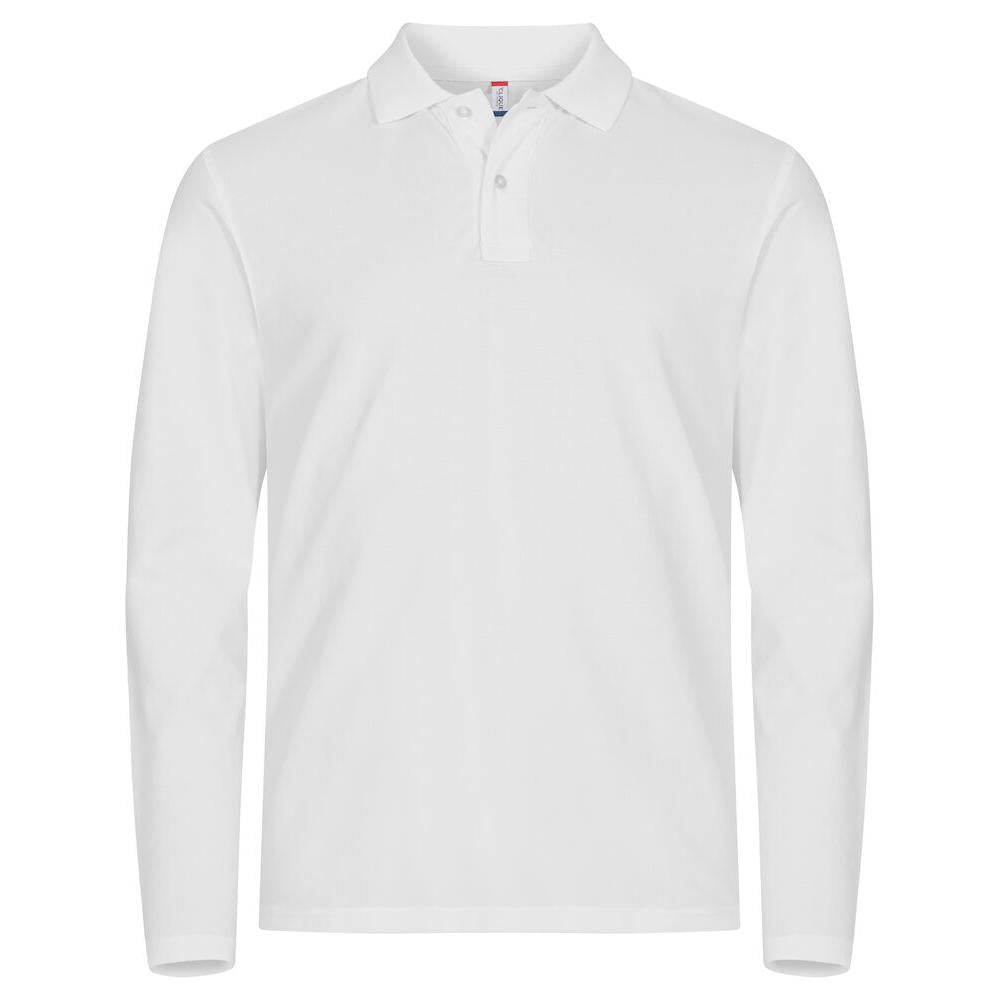 Stretch Premium Polo L/S - White - Image 1
