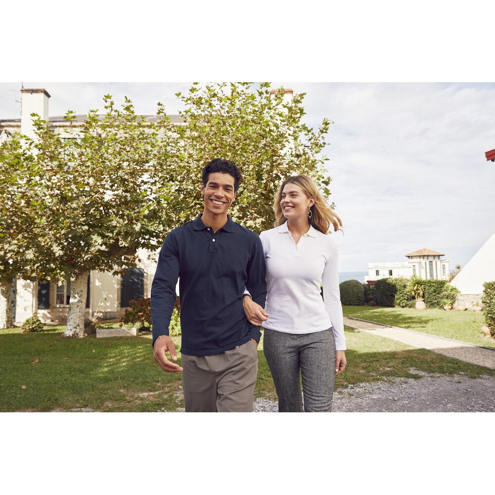 Stretch Premium Polo L/S - White - Image 5