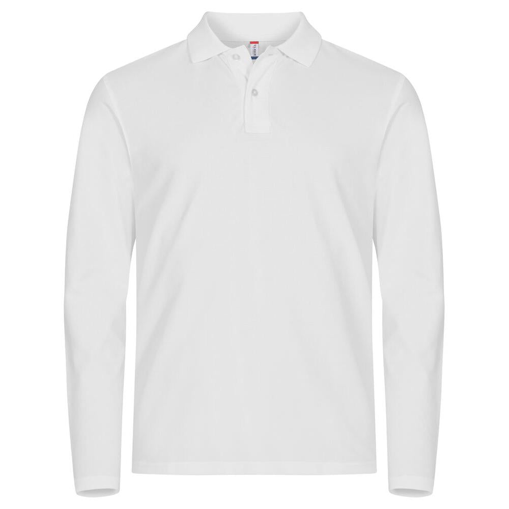 Stretch Premium Polo L/S - White - Image 1