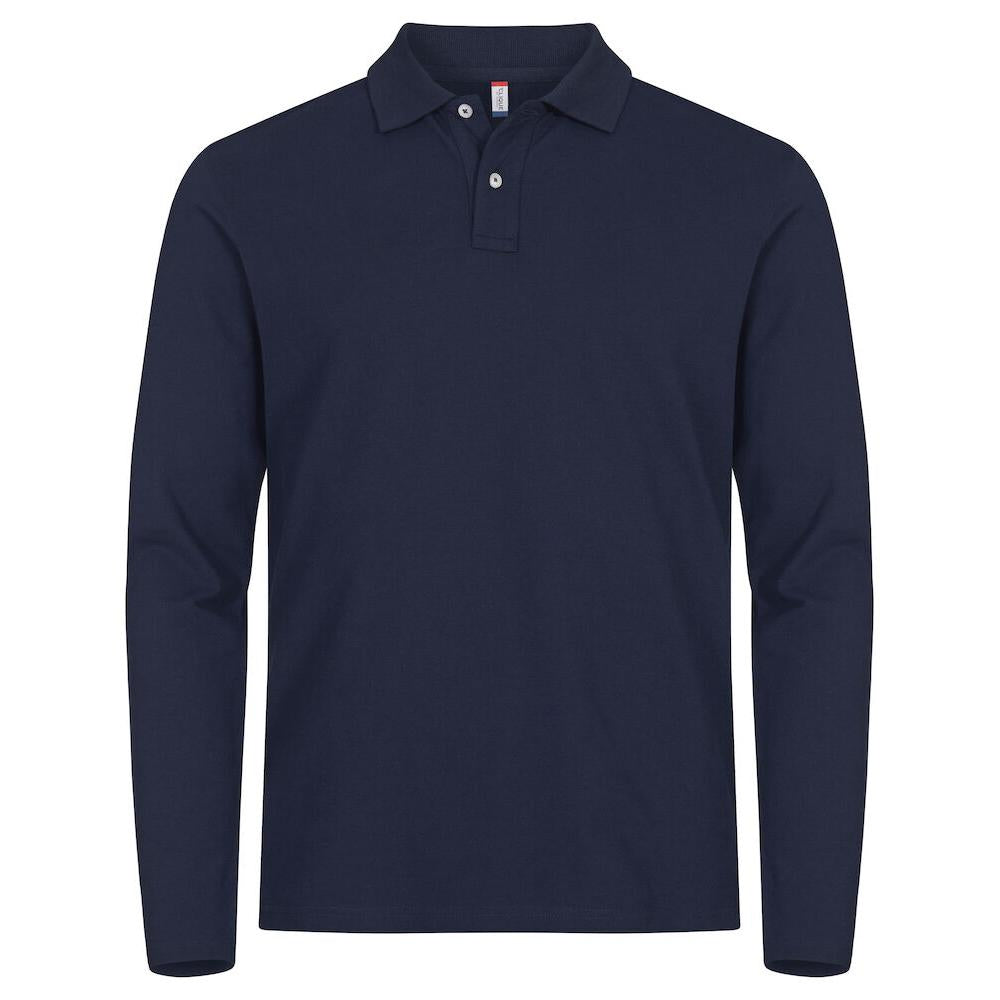 Stretch Premium Polo L/S - Navy - Image 1