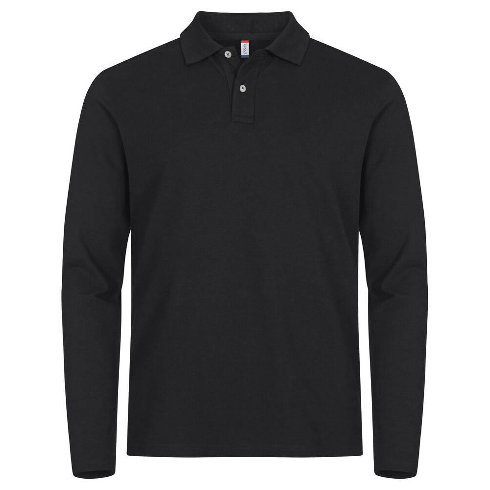 Stretch Premium Polo L/S - Black - Image 1