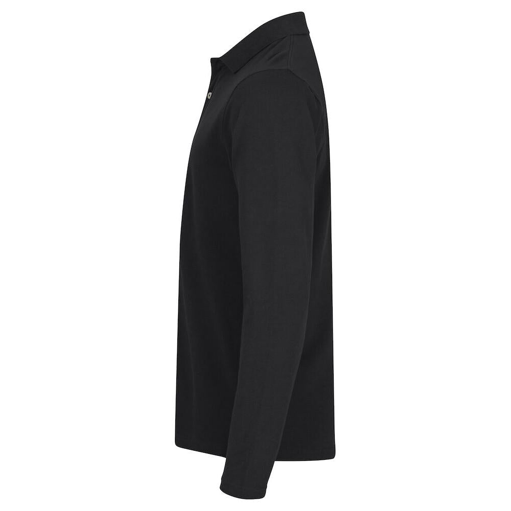 Stretch Premium Polo L/S - Black - Image 3