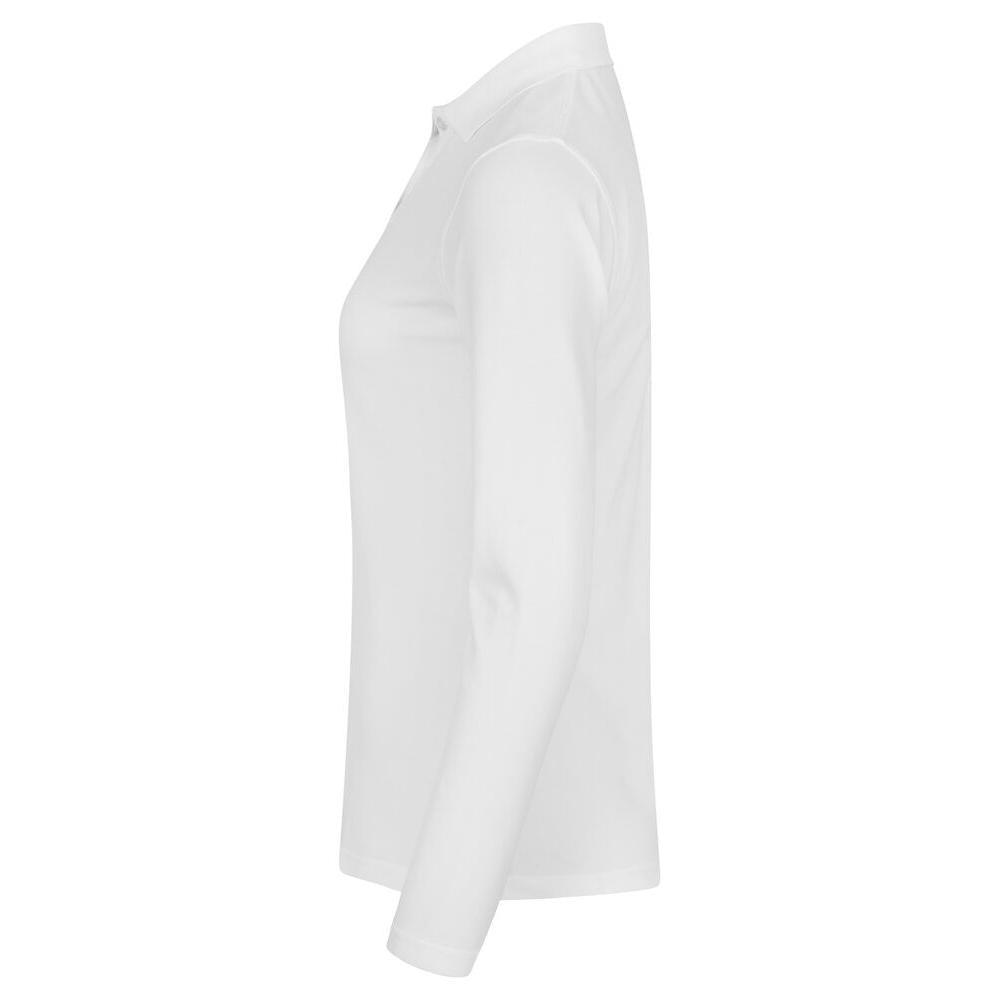 Stretch Premium Polo L/S Women - White - Image 3