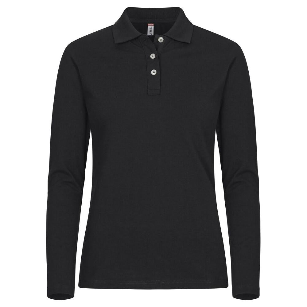 Stretch Premium Polo L/S Women - Black - Image 1
