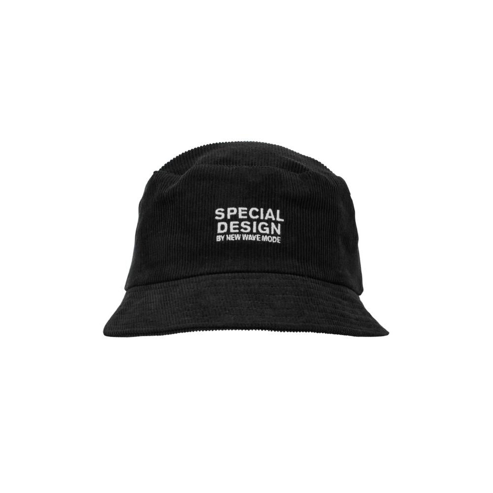 Thin cord bucket hat - Black - Image 1