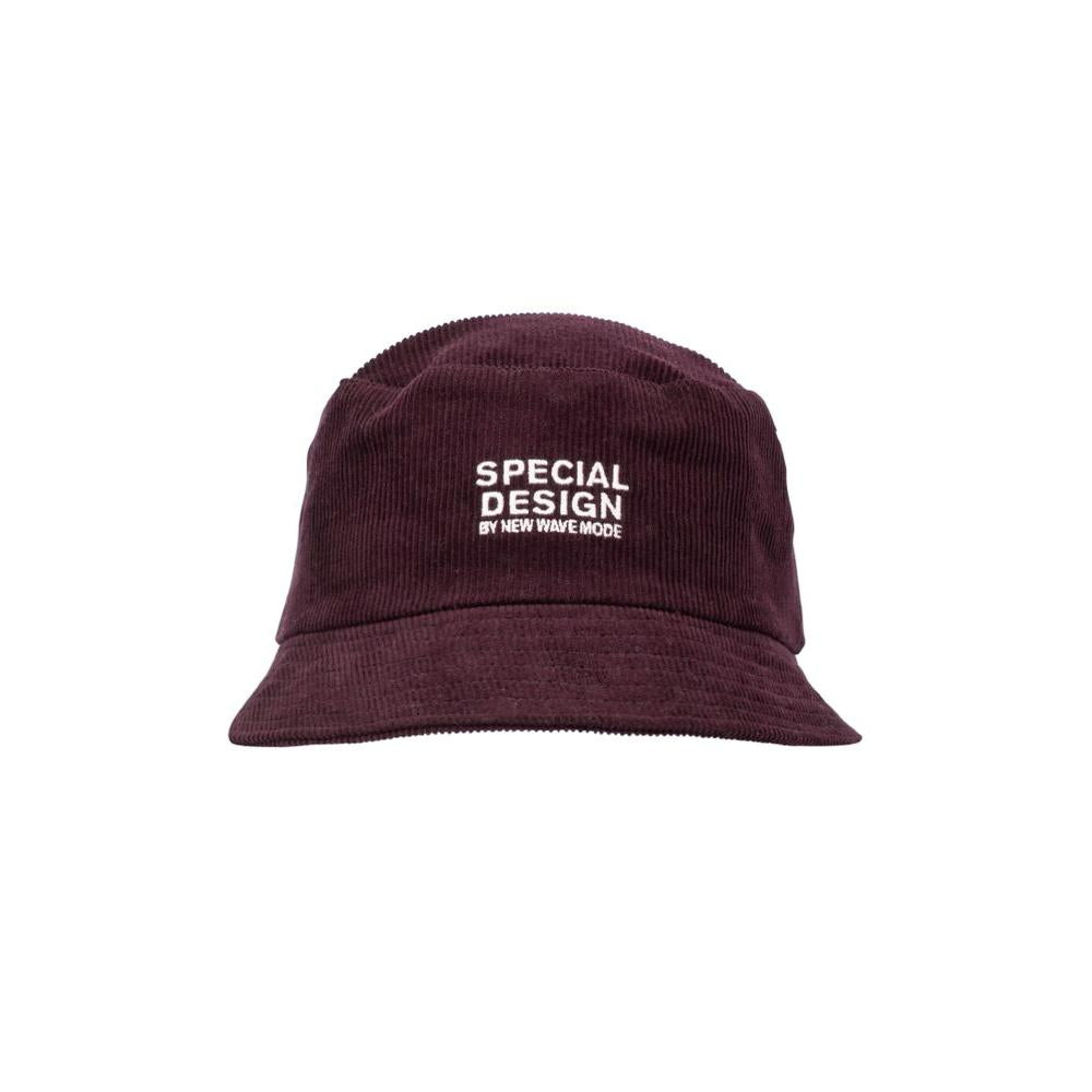 Thin cord bucket hat - Wine Red - Image 1